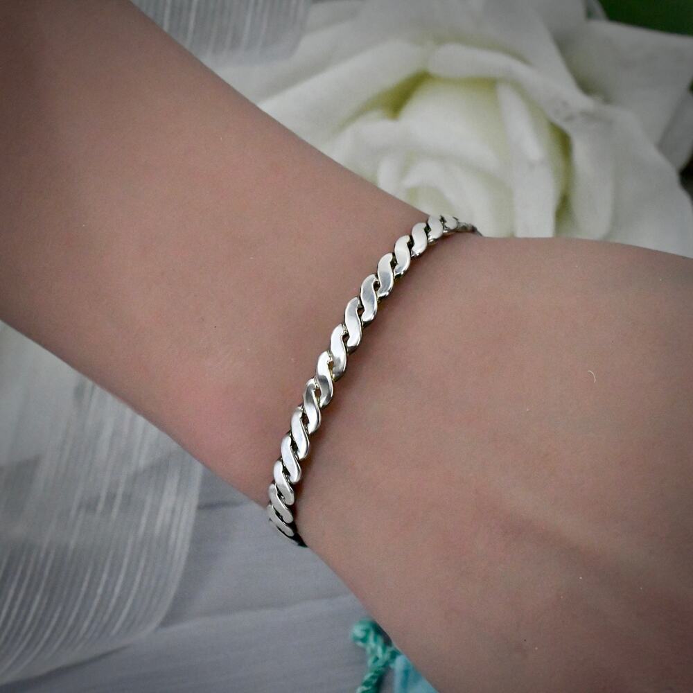 Vintage Tiffany & Co. 925 Sterling Silver Twist Bracelet 6.5 Inch 8.7g Authentic